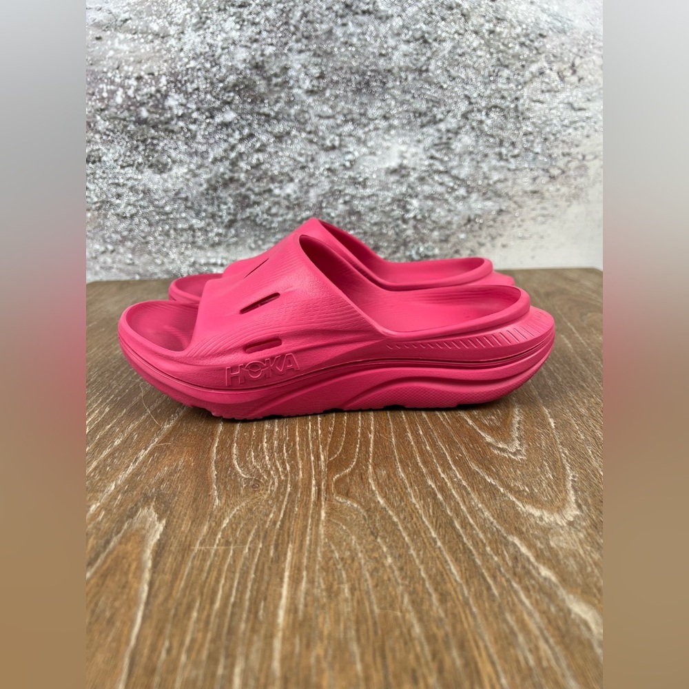 Hoka Women's Coral Pink Slide Sandals - Picture 4 of 11